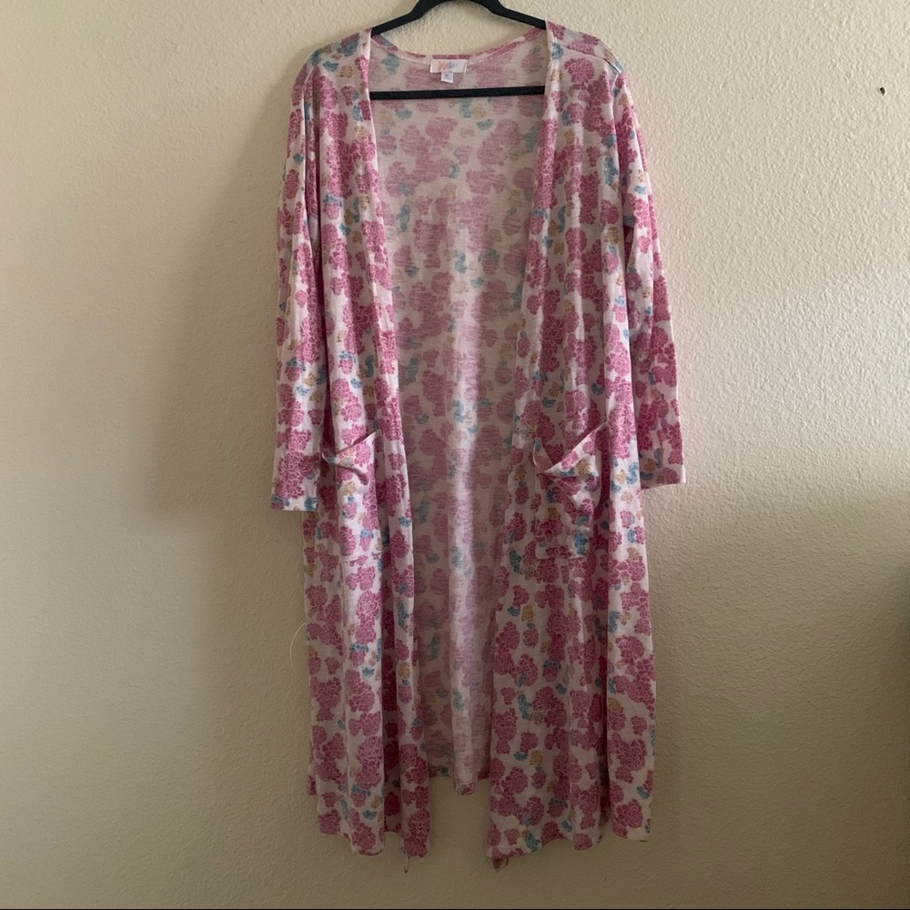 Lularoe XL long cardigan flower print